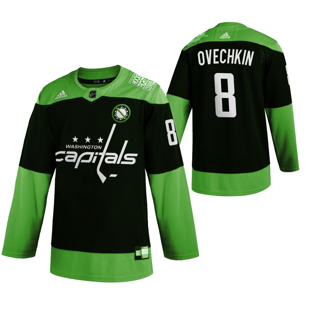 Washington Capitals 8 Alexander Ovechkin Men Adidas Green Hockey Fight nCoV Limited NHL Jersey